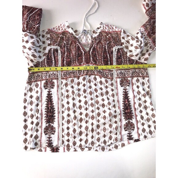 lucky brand Women’s Blouse Tassels Colorful Size Large - Picture 4 of 16